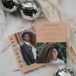 Gras Grad Moderne Faire-part Photo Invitation