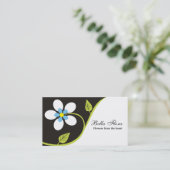 Gras grand carte de visite de fleurs blanches modè (Debout devant)