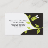 Gras grand carte de visite de fleurs blanches modè (Dos)