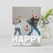 Gras Joyeux Carte photo du Nouvel An (Debout devant)