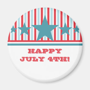 Gras Juillet 4 étoiles et rayures Magnet