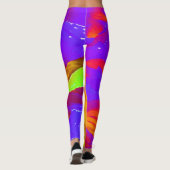 Gras Leggings Orange et Purple Workout en style (Dos)