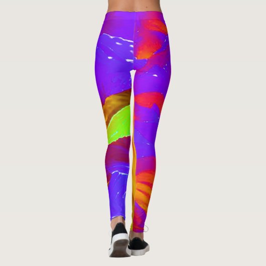Gras Leggings Orange et Purple Workout en style (Dos)