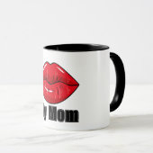 Gras Lèvres rouges "My Mom" Mug - Cadeau amusant e (Devant droit)