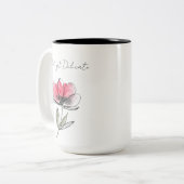 Gras mais délicate - Mug de gribouillis à fleurs r (Devant gauche)