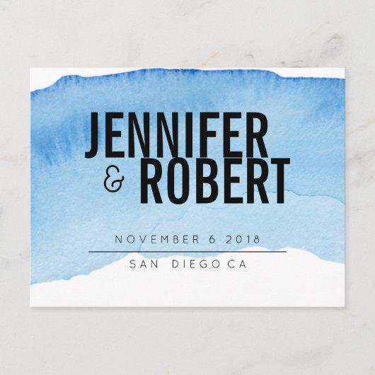 Gras Minimal BLEU aquarelle NOIR CARTE DE SAUVEGAR (Devant)