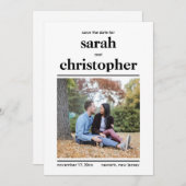 Gras Minimaliste Enregistrer La Carte Date (Devant / Derrière)