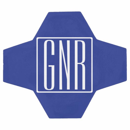 Gras moderne 3 initiales Monogramme | Blanc sur bl (Plat)