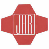 Gras moderne 3 initiales Monogramme | Blanc sur ro (Plat)