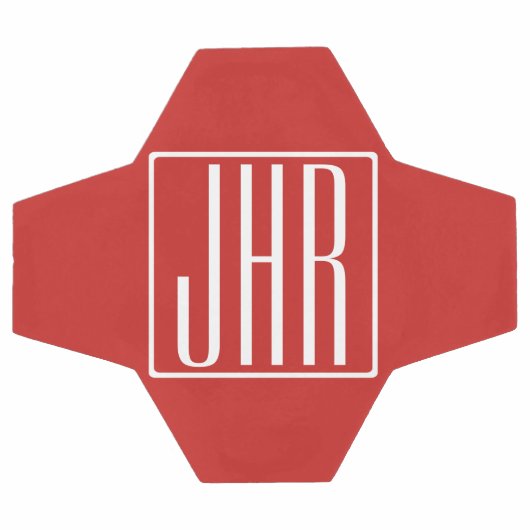 Gras moderne 3 initiales Monogramme | Blanc sur ro (Plat)