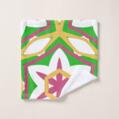 Gras Moderne asymétrique rose jaune vert (Gant de toilette)