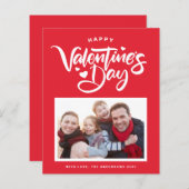 Gras Moderne Calligraphie Photo Carte Saint-Valent (Devant / Derrière)