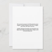 Gras & Moderne Faire-part de diplôme photo (Dos)