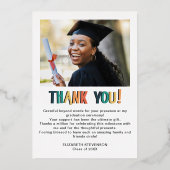 Gras moderne Graduation 2 carte de remerciements p (Verso)