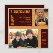 Gras moderne Graphisme Thanksgiving Carte photo (Devant / Derrière)