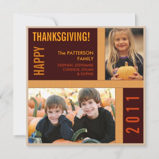 Gras moderne Graphisme Thanksgiving Carte photo (Devant)