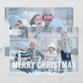 Gras moderne Joyeux Noël Grand Carte photo (Devant / Derrière)