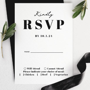 Gras moderne minimaliste Mariage Kindly carte RSVP