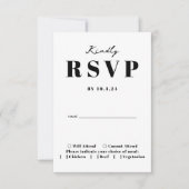 Gras moderne minimaliste Mariage Kindly carte RSVP (Devant)