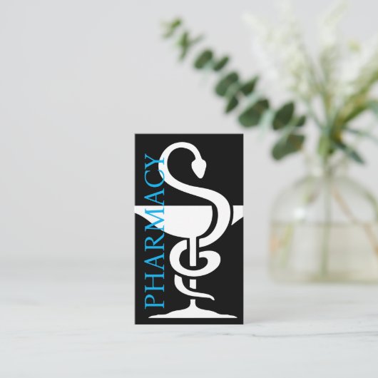 Gras Moderne Pharmacy Thème Cartes de visite (Debout devant)