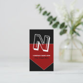 Gras monogramme noir rouge cartes de visite (Debout devant)