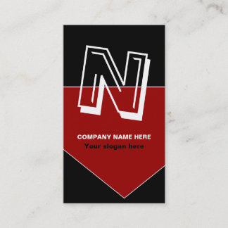 Gras monogramme noir rouge cartes de visite