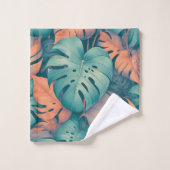 Gras Monstera Motif Feuille tropicale Printemps d' (Gant de toilette)