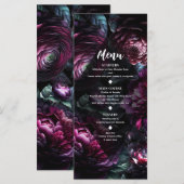 Gras Moody Flowers Enchantée Floral Mariage Menu (Devant / Derrière)