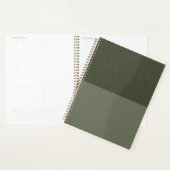 Gras Moss Green Textured Planner - Personnalisable (Devant avec enveloppe)