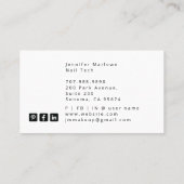 Gras Nail Tech Tarot Card Carte de visite noir (Dos)