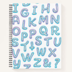 Gras Neon Alphabet Doodle Carnet Spiral