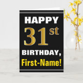 Gras, Noir, Faux Or 31e anniversaire avec carte de (Fleur jaune)