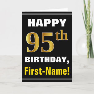 Gras, Noir, Faux Or 95e anniversaire avec carte de