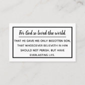 Gras Noir Jean 3:16 Carte de visite de la trace év (Dos)