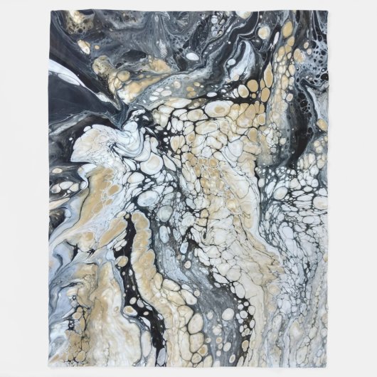 Gras noir or & blanc Grosse couverture en polaire (Devant)