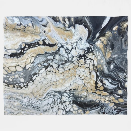 Gras noir or & blanc Grosse couverture en polaire (Devant (Horizontal))