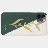 Gras Or Botanique Vert Géométrique Coque Abstrait  (Dos (Horizontal))