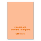 Gras Peach Orange Retro Carte de lieu de mariage p (Par défaut)