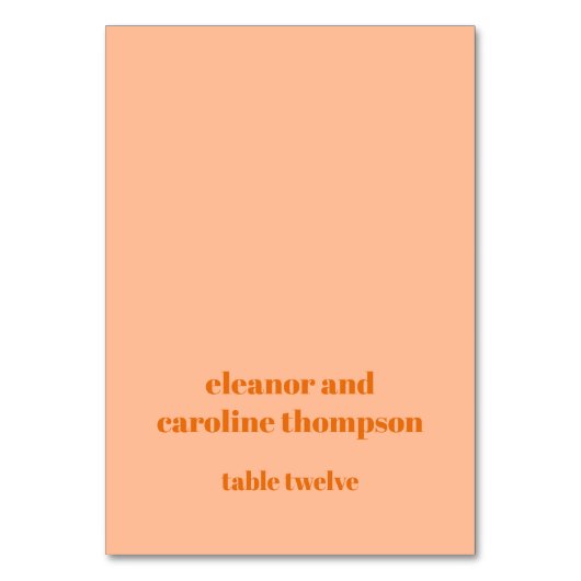 Gras Peach Orange Retro Carte de lieu de mariage p (Par défaut)