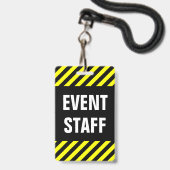 Gras "PERSONNEL DE L'ÉVÉNEMENT" + Badge à rayures (Arrière avec lanière)