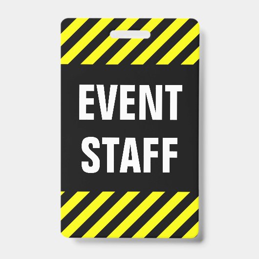 Gras "PERSONNEL DE L'ÉVÉNEMENT" + Badge à rayures (Avant)