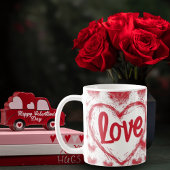 Gras Red Love Hearts en céramique Mug