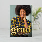 Gras retro grad one photo graduation faire-part