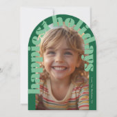 Gras Retro Green Photo moderne Arche Carte de Noël (Devant)