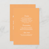 Gras Retro Moderne Mariage orange Carte de boîtier (Devant / Derrière)