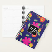 Gras Retro Monogram Floral Neon Planner (Devant avec enveloppe)