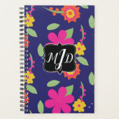 Gras Retro Monogram Floral Neon Planner (Devant)