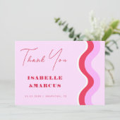 Gras Retro Wave rose et Merci Mariage rouge (Debout devant)