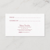 Gras Rose Envoyer Une Carte De Référence Élégante  (Dos)