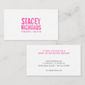 Gras rose Grunge Stampé Carte de visite texte (Devant / Derrière)